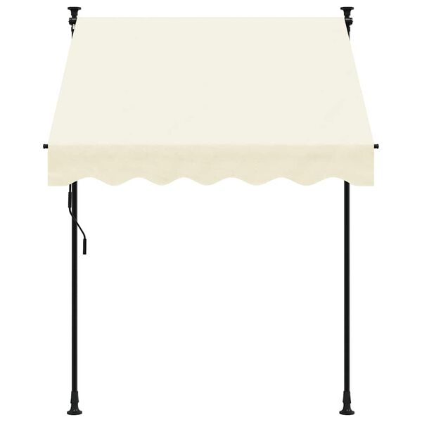 vidaXL Toldo retráctil de tela y acero crema 150x150 cm