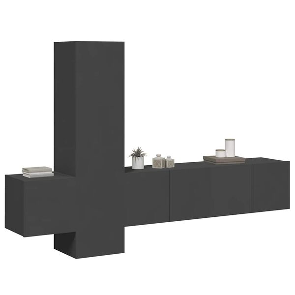 vidaXL Set de muebles de sal&oacute;n 5 piezas madera ingenier&iacute;a gris