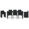 vidaXL Conjunto de Comedor de Jard&iacute;n 9 pcs Negro rat&aacute;n sint&eacute;tico