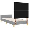 vidaXL Estructura de cama con cabecera Gris claro 90 x 200 cm tela