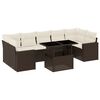 vidaXL Set sof&aacute;s de jard&iacute;n 8 piezas y cojines rat&aacute;n sint&eacute;tico marr&oacute;n