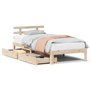 vidaXL Estructura de cama con cajones madera maciza pino 75x190 cm