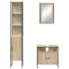 vidaXL Juego de muebles de ba&ntilde;o con estante 3 pcs Roble Sonoma
