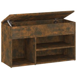 vidaXL Zapatero madera contrachapada roble ahumado 80x30x45 cm