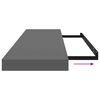 vidaXL Estantes flotantes pared 2 uds MDF gris brillo 90x23,5x3,8 cm