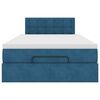 vidaXL Cama otomana con colch&oacute;n y LED terciopelo azul oscuro 120x190cm