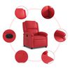vidaXL Sill&oacute;n reclinable el&eacute;ctrico de cuero sint&eacute;tico rojo