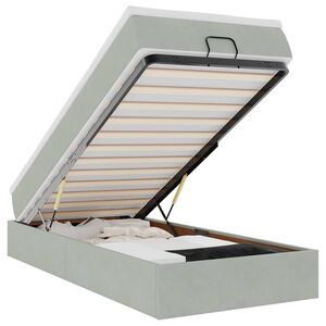 vidaXL Estructura cama otomana colch&oacute;n terciopelo gris claro 90x190cm