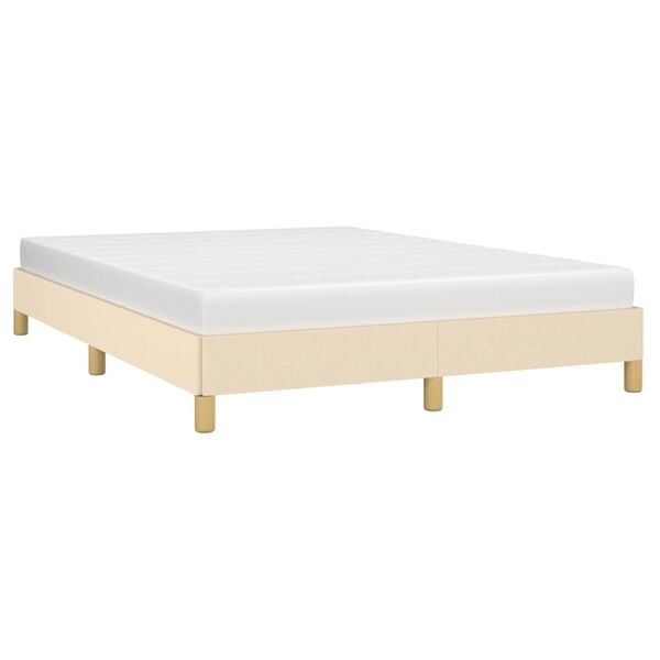 vidaXL Cama sin colch&oacute;n tela color crema 140x190 cm