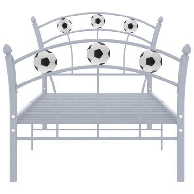 vidaXL Estructura de cama con diseño de fútbol metal gris 90x200 cm