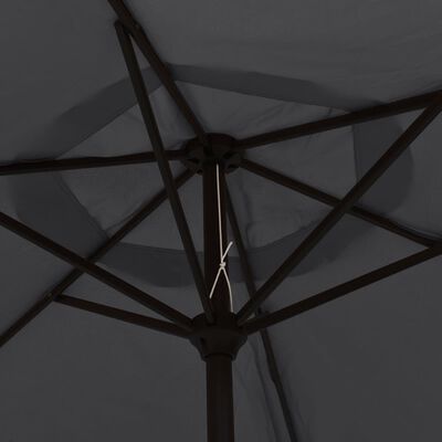 vidaXL Sombrilla de jardín con palo de metal negro 300 cm