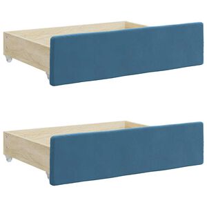 vidaXL Cajones de cama 2 uds madera de ingenier&iacute;a y terciopelo azul