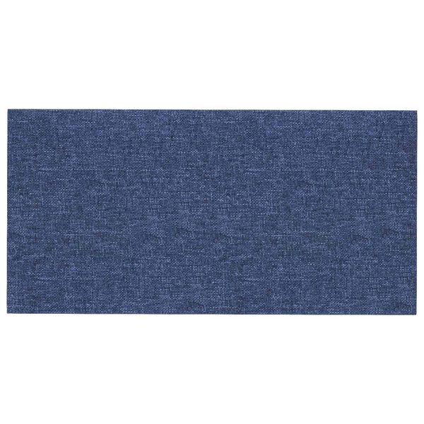 vidaXL Cabecero de Pared 12 pcs Azul 30 x 15 cm tela