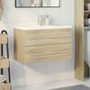 vidaXL Set de muebles de ba&ntilde;o 2 pzas madera contrachapada roble Sonoma