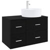 vidaXL Juego de muebles de ba&ntilde;o 2 uds. Roble Negro