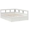vidaXL Cama con estanter&iacute;a sin colch&oacute;n madera maciza blanca 140x200 cm