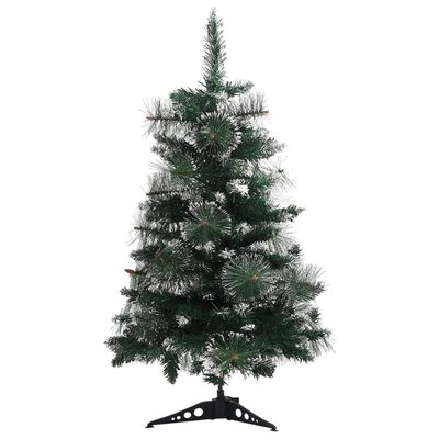 vidaXL Árbol Navidad artificial con soporte PVC verde y blanco 60 cm