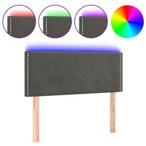 vidaXL Cabecero con LED de terciopelo gris oscuro 90x5x78/88 cm