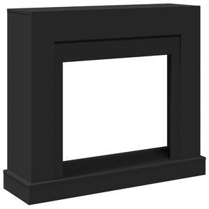 vidaXL Borde de chimenea madera ingenier&iacute;a negro 100x30x87,5 cm
