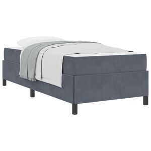 vidaXL Estructura de cama con colch&oacute;n Gris oscuro 90 x 200 cm tela