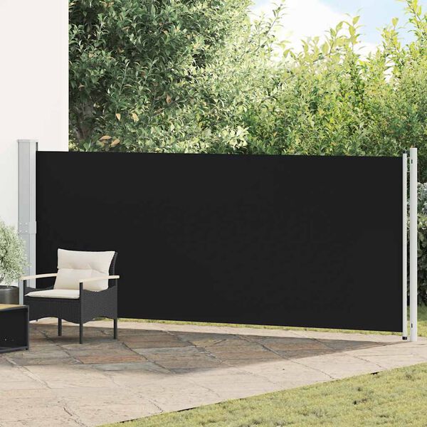 vidaXL Toldo lateral retr&aacute;ctil para patio negro 600x160 cm