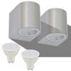 vidaXL L&aacute;mpara de pared exterior 2 uds redonda descendente