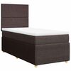 vidaXL Cama box spring con colch&oacute;n tela marr&oacute;n oscuro 90x190 cm