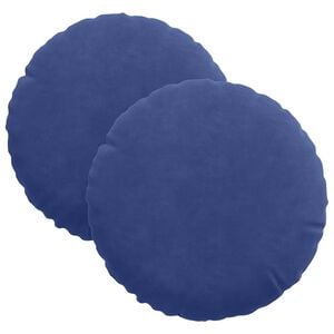 vidaXL Cojines para asiento 2 uds. Terciopelo Azul Polic&iacute;a &Oslash;30 x 13 cm