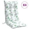vidaXL Cojines silla respaldo alto 4 uds tela Oxford estampado hojas
