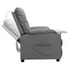 vidaXL Sill&oacute;n reclinable de cuero sint&eacute;tico gris