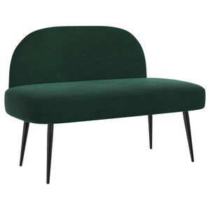 vidaXL Banco tapizado con respaldo Verde oscuro 110 x 60 x 76 cm