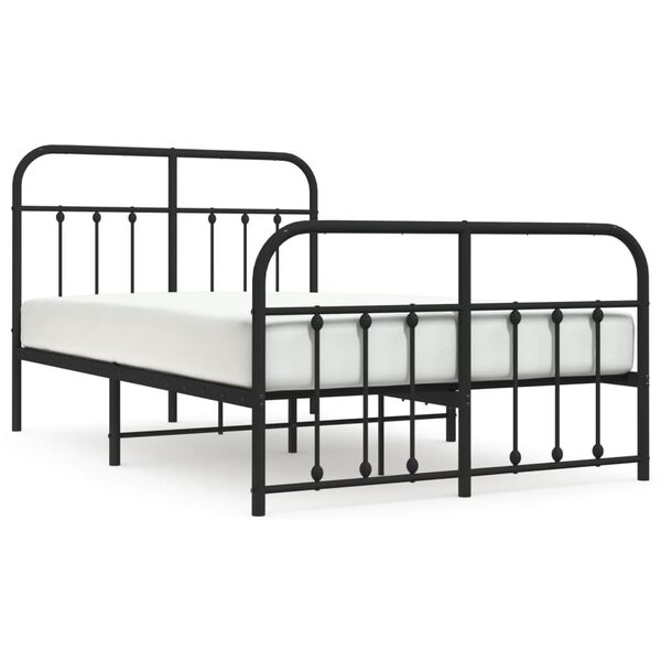 vidaXL Estructura cama sin colchón con estribo metal negro 120x200 cm