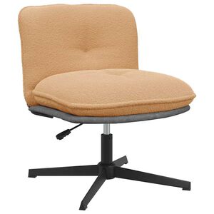 vidaXL Silla de oficina giratoria tejido imitaci&oacute;n lana rizada beige