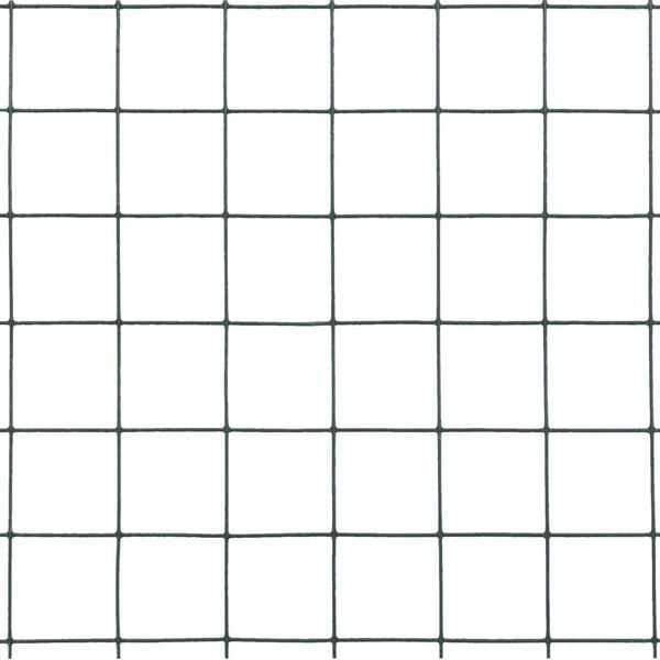 vidaXL Alambrada de gallinero acero recubrimiento PVC verde 25x1,5 m