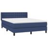 vidaXL Cama box spring con colch&oacute;n tela azul 140x200 cm