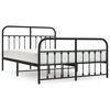 vidaXL Estructura cama sin colchón con estribo metal negro 135x190 cm