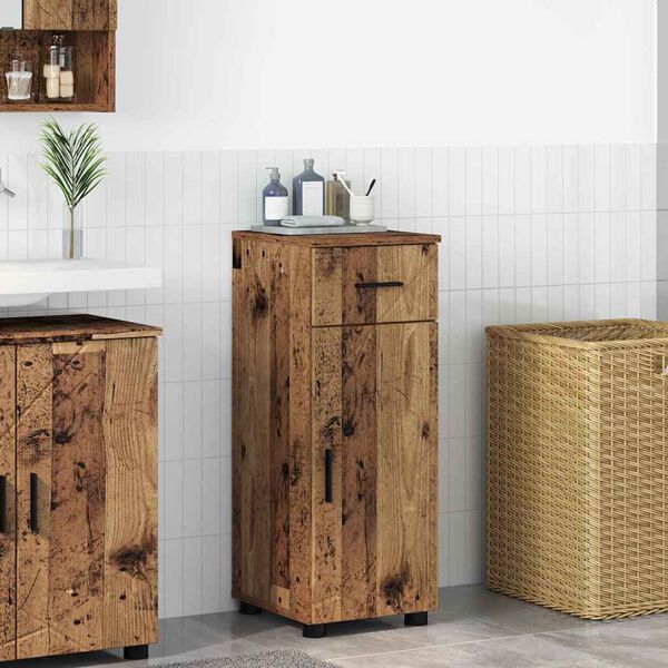 vidaXL Gabinete de Ba&ntilde;o con caj&oacute;n Madera Vieja 30 x 35 x 80 cm