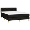 vidaXL Cama box spring con colch&oacute;n tela negro 140x190 cm