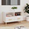 vidaXL Mueble de TV madera contrachapada blanco brillo 80x36x50 cm