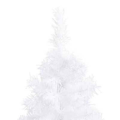 vidaXL Árbol de Navidad de esquina LED y bolas PVC blanco 240 cm