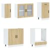 vidaXL Conjunto de armarios de cocina "Porto" de 8 piezas de madera de ingenier&iacute;a de roble Sonoma