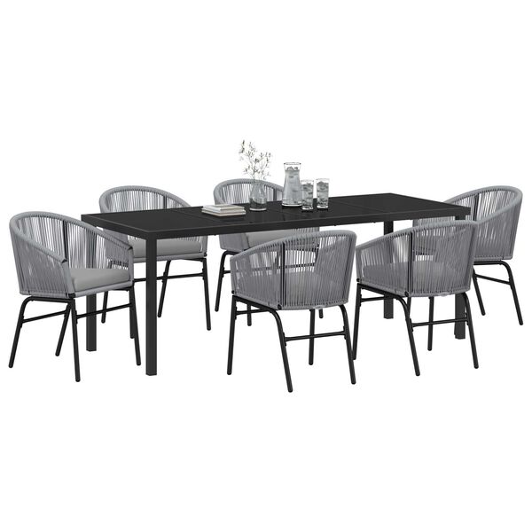 vidaXL Conjunto de Comedor de Jard&iacute;n 7 pcs Antracita