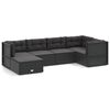 vidaXL Set muebles de jardín 6 piezas y cojines ratán sintético negro