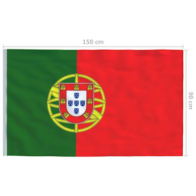 vidaXL Bandera de Portugal y mástil de aluminio 6,2 m