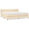 vidaXL Cama box spring con colch&oacute;n tela color crema 180x200 cm