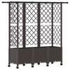 vidaXL Cama elevada con trellis y techo Marr&oacute;n 163,5 x 40 x 142 cm PP