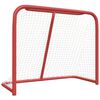 vidaXL Porter&iacute;a de hockey poli&eacute;ster rojo y blanco 183x71x122 cm