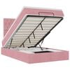 vidaXL Estructura de cama otomana colchones terciopelo rosa 120x200cm