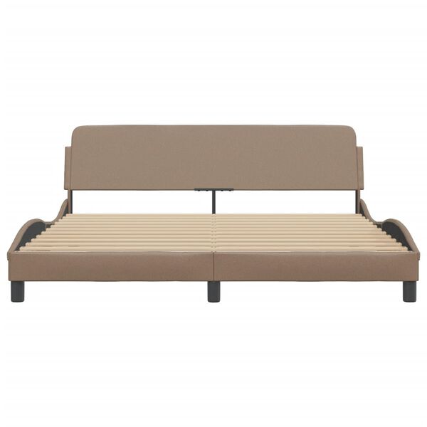 vidaXL Estructura de cama Dover cuero sint&eacute;tico capuchino 180x200cm