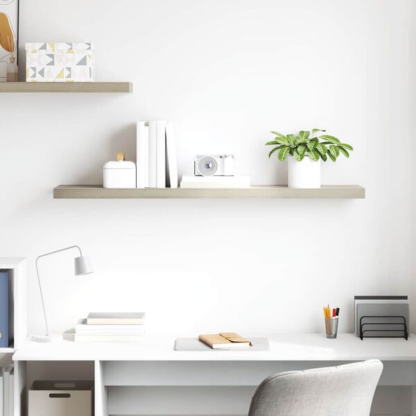 vidaXL Estante flotante de pared MDF color roble 120x23,5x3,8 cm